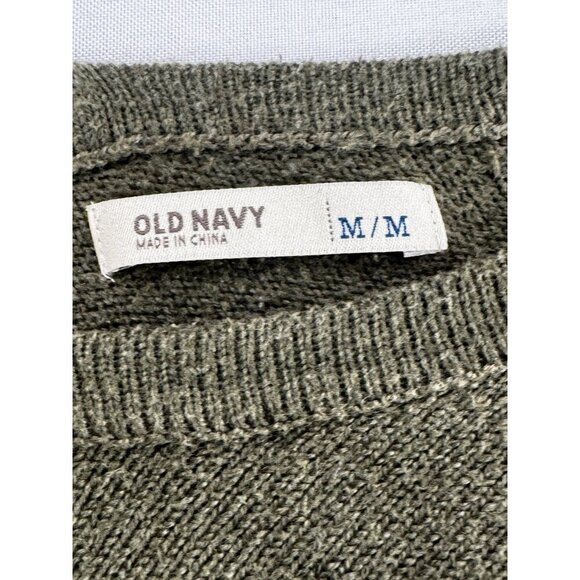 Old Navy Womens Olive Green V Neck V Back Sweater M Preppy Y2K Classic Minimal - Picture 3 of 8